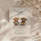 Let’s taco bout twins birthday invitation with cute animals in sombreros and colorful fiesta theme