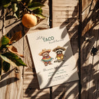 Let’s taco bout twins birthday invitation with cute animals in sombreros and colorful fiesta theme