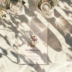 One silly goose first birthday invitation with cute goose wearing a bow for a girl birthday party