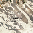Soccer birthday invitation with football theme and sporty illustrations. Soccer birthday match