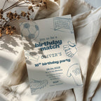 Soccer birthday invitation with birthday match theme and sporty design
