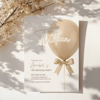 Bow 13th Birthday Invitation Glitter Balloon