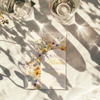 baby in bloom baby shower invitation with sunflower and wildflower arch design