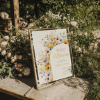 baby in bloom baby shower invitation with sunflower and wildflower arch design