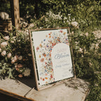 baby in bloom baby shower invitation with wildflower arch in soft blue blush tones