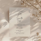 minimalist graduation save the date invitation with script text and graduation cap illustration