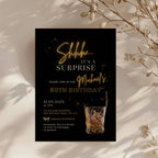 40th birthday invite, surprise birthday invitation, black gold party invite, milestone birthday invite, whiskey birthday invite, elegant birthday template, cocktail party invite