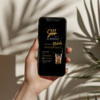 40th birthday invite, surprise birthday invitation, black gold party invite, milestone birthday invite, whiskey birthday invite, elegant birthday template, cocktail party invite