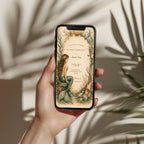 Editable elegant vintage mermaid birthday invitation with watercolor mermaid, seashells, coral, coastal castle and fairytale ocean theme Canva template