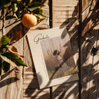modern graduation invitation with photo and minimal neutral editorial design