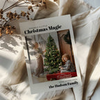 minimal christmas photo card with family picture and modern typography