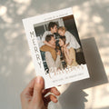 christian christmas photo card with family picture and elegant neutral typography