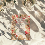 christmas baby shower invitation with cute gingerbread border and festive red accents