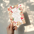 christmas baby shower invitation with cute gingerbread border and festive red accents