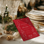 Christmas baby shower invitation with warm red winter design for a festive celebration