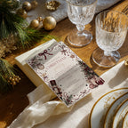 Christmas party invitation with elegant burgundy design for a sophisticated holiday celebration