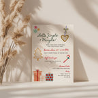 Jingle and Mingle Christmas party invitation with cozy sweater design for a festive holiday celebration