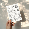 New Years Eve masquerade party invitation with minimal cream design for an elegant celebration