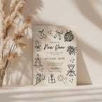 New Years Eve masquerade party invitation with minimal cream design for an elegant celebration