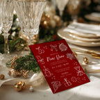 New Years Eve masquerade party invitation with red design for a glamorous celebration