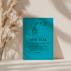 New Years Eve party invitation with vibrant neon design for an electric celebration