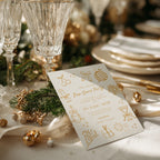 New Years party invitation with elegant gold champagne line art design for a countdown celebration